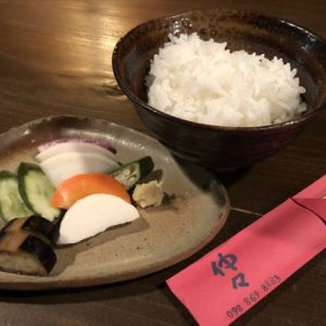 三田米のご飯と自家製ぬか漬け